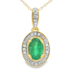 .46ct Emerald Diamond Fashion Pendants 10KT Yellow Gold