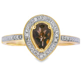 .46ct Quartz Diamond Ring 10KT Yellow Gold