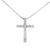 .15ct Diamond Cross Religious Pendant 14KT White Gold