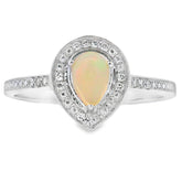 .30ct Opal Diamond Ring 10KT White Gold