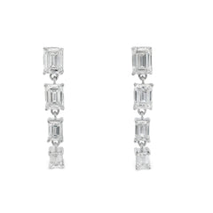 Lab Grown Diamond Dangle Earrings 14KT White Gold