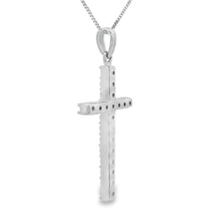 .25ct Diamond Cross Religious Pendant 14KT White Gold