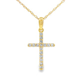 .11ct Diamond Cross Religious Pendant 14KT Yellow Gold