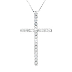 .38ct Diamond Cross Religious Pendant 14KT White Gold