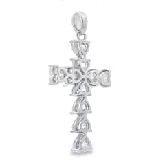Moissanite Cross Religious Pendant Sterling Silver