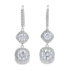 8.51ct Moissanite Dangle Earrings Sterling Silver