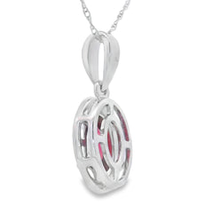 .58ct Garnet Diamond Fashion Pendants 10KT White Gold