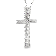 .50ct Amethyst Cross Religious Pendant Sterling Silver