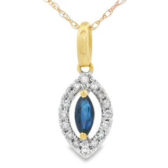 Sapphire Diamond Fashion Pendants 10KT Yellow Gold