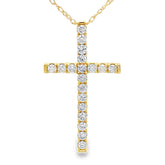 .33ct Diamond Cross Religious Pendant 14KT Yellow Gold