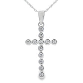 .12ct Diamond Cross Religious Pendant 14KT White Gold