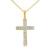 .07ct Diamond Cross Religious Pendant 10KT Yellow Gold