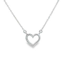 .03ct Diamond Heart Love Pendant 14KT White Gold