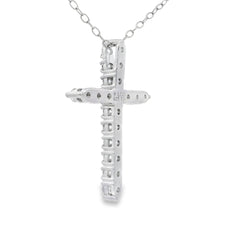 Genuine .65ct Cross Religious Pendant Sterling Silver