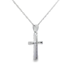 .11ct Diamond Cross Religious Pendant 14KT White Gold
