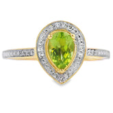 .50ct Peridot Diamond Ring 10KT Yellow Gold