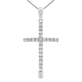 .21ct Diamond Cross Religious Pendant 14KT White Gold