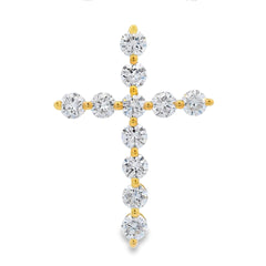 Natural .83ct Cross Religious Pendant 14KT Yellow Gold