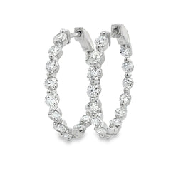 3.10ct Lab Grown Diamond Hoop Earrings Sterling Silver