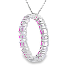 Created Ruby Circle of Love Pendant Sterling Silver