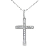 .07ct Diamond Cross Religious Pendant 10KT White Gold