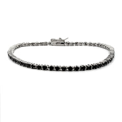 2.27ct Black Diamond Tennis Bracelet Sterling Silver