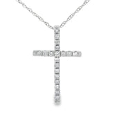 .11ct Diamond Cross Religious Pendant 14KT White Gold