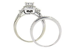 1.00ct Diamond Engagement Ring Set 10KT White Gold
