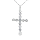 .31ct Diamond Cross Religious Pendant 14KT White Gold
