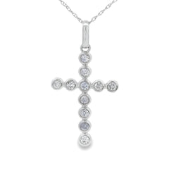 .31ct Diamond Cross Religious Pendant 14KT White Gold