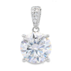 4.00ct Moissanite Pendant Sterling Silver