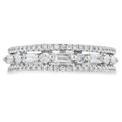 .50ct Diamond Fashion band rings 14KT White Gold