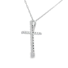 .11ct Diamond Cross Religious Pendant 14KT White Gold
