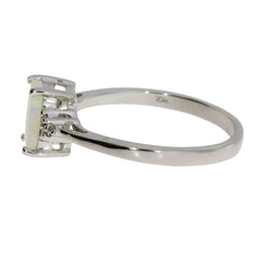 Genuine .02ct Opal Diamond Ring 10KT White Gold