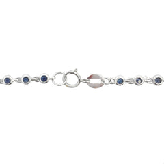 .87ct Sapphire Diamond Bracelet 14KT White Gold