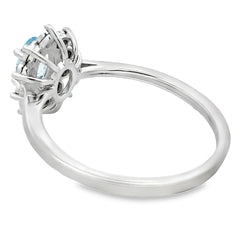 .43ct Aquamarine Diamond Ring 10KT White Gold