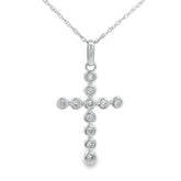 .15ct Diamond Cross Religious Pendant 14KT White Gold