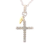 .15ct Diamond Cross Religious Pendant Sterling Silver