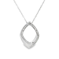 Genuine .02ct Diamond Fashion Pendants Sterling Silver