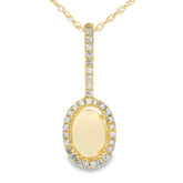 .10ct Opal Diamond Fashion Pendants 10KT Yellow Gold