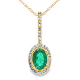 .46ct Emerald Diamond Fashion Pendants 10KT Yellow Gold