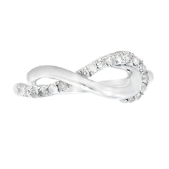 Natural .21ct Diamond Ring Sterling Silver