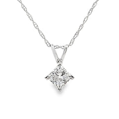 Natural .40ct Lab Grown Diamond Pendant 14KT White Gold
