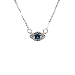 .14ct Sapphire Diamond Fashion Pendants 14KT White Gold