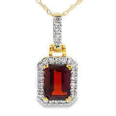 1.31ct Garnet Diamond Fashion Pendants 10KT Yellow Gold
