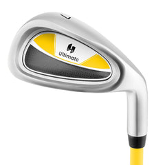 Individual Gold Club for Boys and Girls with Fiberglass Shaft and Headcover-Yellow