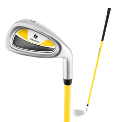 Individual Gold Club for Boys and Girls with Fiberglass Shaft and Headcover-Yellow