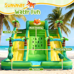 Inflatable Water Slide Park With Pool And Climbing Wall (SAK90736)