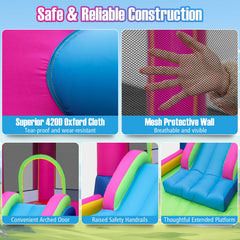 Inflatable Bounce House Cute Princess Bouncy Castle with 520W Blower