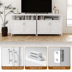 Kitchen Buffet Server Sideboard Storage Cabinet with 2 Doors and Shelf-White